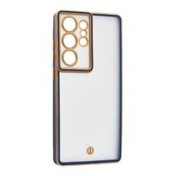 Szilikon telefonvédő (ütésállóság, matt, műanyag hátlap, kameravédő) ARANY/SÖTÉTKÉK Samsung Galaxy S25 Ultra (SM-S938)
