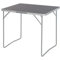 Kemping asztal hordozófüllel, összecsukható, 80 x 60 x 69 cm, szürke