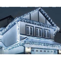 7,95 m-es 240 LED-es jégcsap fényfüzér, hybrid tölthető-napelemes, hideg fehér, 8 világítási mód, időzíthető, távvezérlős