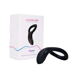 Lovense Diamo - App-vezérelt vibrációs péniszgyűrű, férfiaknak (fekete)