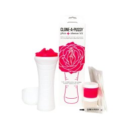 Clone-a-Pussy - puncimásoló és mandzsetta készlet (pink)