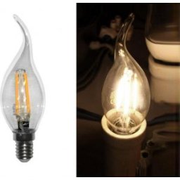 Ledes izzó COG Gyertya formájú E14 4W Átlátszó Meleg Fehér 2800k 230V