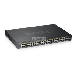 ZYXEL Switch 44x1000Mbps (44xPOE) + 4xGigabit kombó SFP+ 2xGigabit SFP, Fémházas Menedzselhető (48GbE POE port), GS1920-