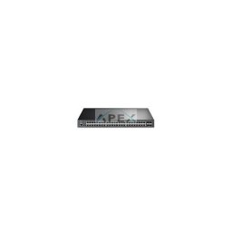 TP-LINK Switch 48x1000Mbps (48xPOE+) + 4x10Gbps SFP+ + 1konzol port, Menedzselhető, SG3452XP