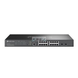 TP-LINK Switch 16x2.5Gbps(8xPOE+) + 2x10G SFP+ + 1xkonzol port + 1xMicro-USB port, Menedzselhető Rackes, SG3218XP-M2