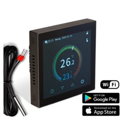 Control FE-1 WiFi érintõképernyõs szobatermosztát padlóhõmérséklet érzékelõvel elektromos padlófûtéshez (16A)
