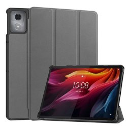 Tok álló, bőr hatású (aktív FLIP, oldalra nyíló, TRIFOLD, asztali tartó) SÖTÉTSZÜRKE Lenovo Tab K11 Plus (TB352)