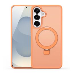 DUX DUCIS YIND szilikon telefonvédő (ütésállóság, kameravédő, matt, MagSafe, kitámasztó) NARANCSSÁRGA Samsung Galaxy S26 Plus (SM-S947)