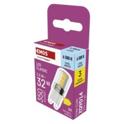 LED izzó Classic JC / G9 / 2,5 W (32 W) / 350 lm / Hideg fehér