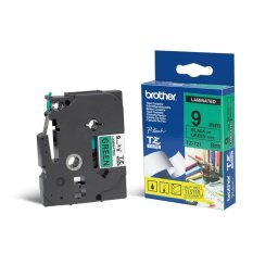 TZE-721 laminált P-touch szalag (9mm) Black on Green - 8m (TZE721)