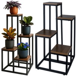 69 cm Álló Virágtartó RUHHY - Loft Stílusú Virágtartó, 4 Szinttel, 50 kg Teherbírás