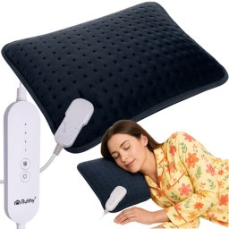 Ruhhy 40x30 cm Elektromos Fűtött Párna - Hát és Nyakmelegítő, 50 W, 4 Hőmérsékleti Szint, Automatikus Kikapcsolás 90 Perc Után