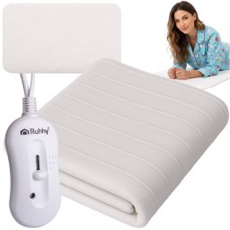 RUHHY Elektromos Fűthető Matrac 150x80cm, 3 Fűtési Mód, Távirányítóval, Fehér, 65W Teljesítmény