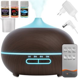 Ruhhy 4in1 Aroma Diffúzor, Ionizátor, LED Lámpa, 3 Olaj, Távirányító, 12W, 14h