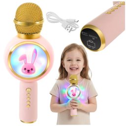Izoxis 27048 rózsaszín vezeték nélküli karaoke mikrofon beépített hangszóróval
