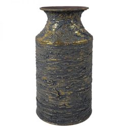 Antik hatású bádog váza 24x9,5 cm - szürke/arany