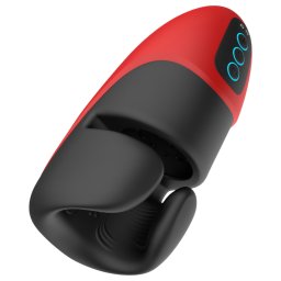 Lena - rezgő-szorító maszturbátor férfiaknak (piros)