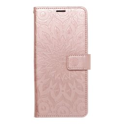 MEZZO könyvtok Xiaomi Redmi Note 14 4G - rózsaaranyszín "mandala"
