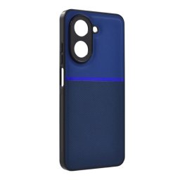 Szilikon telefonvédő (ütésállóság, mágneses, bőr hatású hátlap, csíkos) SÖTÉTKÉK Xiaomi Redmi A5 4G