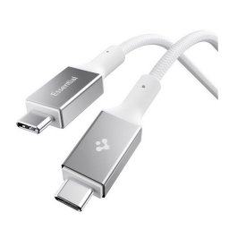 SPIGEN ESSENTIAL EB24015CC adatkábel (Type-C - Type-C, 240W, PD gyorstöltő, cipőfűző, 150cm) FEHÉR
