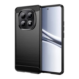 Szilikon telefonvédő (ütésállóság, légpárnás sarok, szálcsiszolt, karbon minta) FEKETE Xiaomi Redmi Note 15 4G, Redmi Note 15 5G