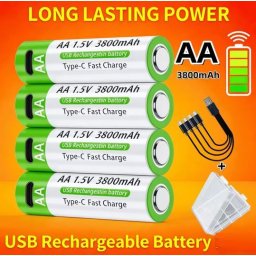 1db Aa 3800mah 1.5v Li-ion Tölthető Akkumulátor Usb-c (6321)