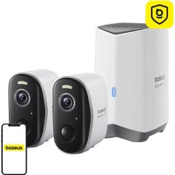 Baseus kültéri kamera Security N1 Plus 2K (2 db központi állomás) fehér