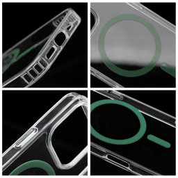 Drop Glue Colorful Ring MagSafe-kompatibilis tok Samsung Galaxy A56 - sötétzöld