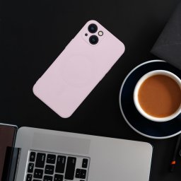 SILICONE MAG COVER tok kompatibilis MagSafe a XIAOMI Redmi 15C rózsaszínhez