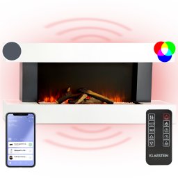 Klarstein Studio Light & Fire 1, Smart, kandalló, 1000/2000 W, MDF, WiFi Control (ACO7-Studio L&F 1 W)