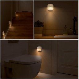 FXlight 2 db Elemes öntapadós, LED-es éjszakai biztonsági lámpa, mozgásérzékelős