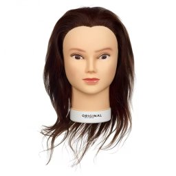 SIBEL Valeska Szemléltetőfej 100% Emberi haj Világosbarna (30-40cm)