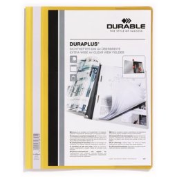 DURABLE Gyorsfűző, A4, széles, panorámás, DURABLE "DURAPLUS(R)", sárga