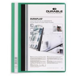 DURABLE Gyorsfűző, A4, széles, panorámás, DURABLE "DURAPLUS(R)", zöld