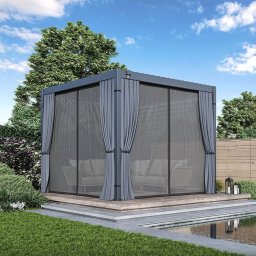 Rojaplast ECO 4×3 m pergola függöny- és szúnyogháló szett - komplett oldalfal készlet
