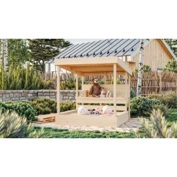 Karibu Max homokozó tetővel és sárkonyhával