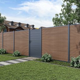 Rojaplast MODERN WPC kerítéspanel 180×180 cm végzárókkal - teak, vízszintes vagy függőleges kialakítás
