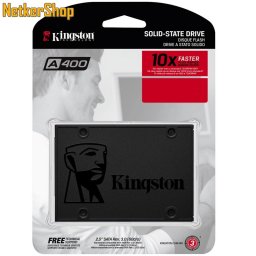 Kingston SA400S37/480G 480GB A400 SATA3 2.5" SSD Merevlemez (3 év garancia)