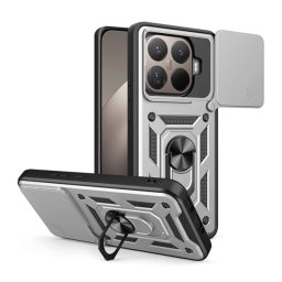 Defender szilikon telefonvédő (ütésállóság, tartógyűrű, kameravédő) EZÜST