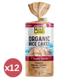 Rice UP! Puffasztott teljes kiőrlésű barna rizs szelet 7 szupermaggal kínáló 12X120 g
