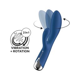 Satisfyer Spinning Rabbit 1 - forgó csiklókaros vibrátor (kék)