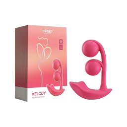Honey Play Box Melody - okos, gyöngyös 2in1 vibrátor (piros)