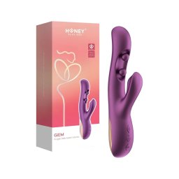 Honey Play Box Gem - okos gyöngyös G-pont és csiklóizgató vibrátor (lila)