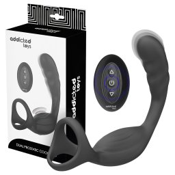 Addicted Toys - anlvibrtor pnisz- s heregyrvel (fekete)