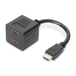 Assmann (AK-330400-002-S) 0.2m fekete HDMI Y-elosztó kábel