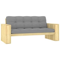 vidaXL impregnált fenyőfa kerti pad szürke párnákkal 179 cm