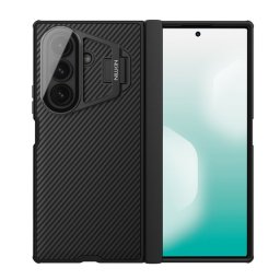 NILLKIN CAMSHIELD PROP szilikon telefonvédő (ütésállóság, átlátszó kameravédő, kitámasztó, csíkos) FEKETE Samsung Galaxy Z Fold7 (SM-F966)