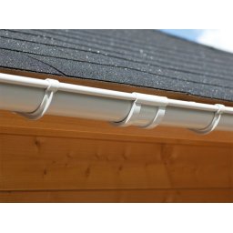 Ereszcsatorna-készlet, PVC esőcsatorna lapos-/ferdetetőkre - kertiház/szaunaház P SET 555 cm tetőszélességig