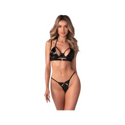 Obsessive Keira Lise - fényes melltartó szett (fekete)