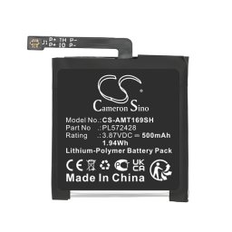 CAMERON SINO Li-Polymer akku (3.87V / 500mAh, Amazfit PL572428 kompatibilis) FEKETE Amazfit T-Rex 2
